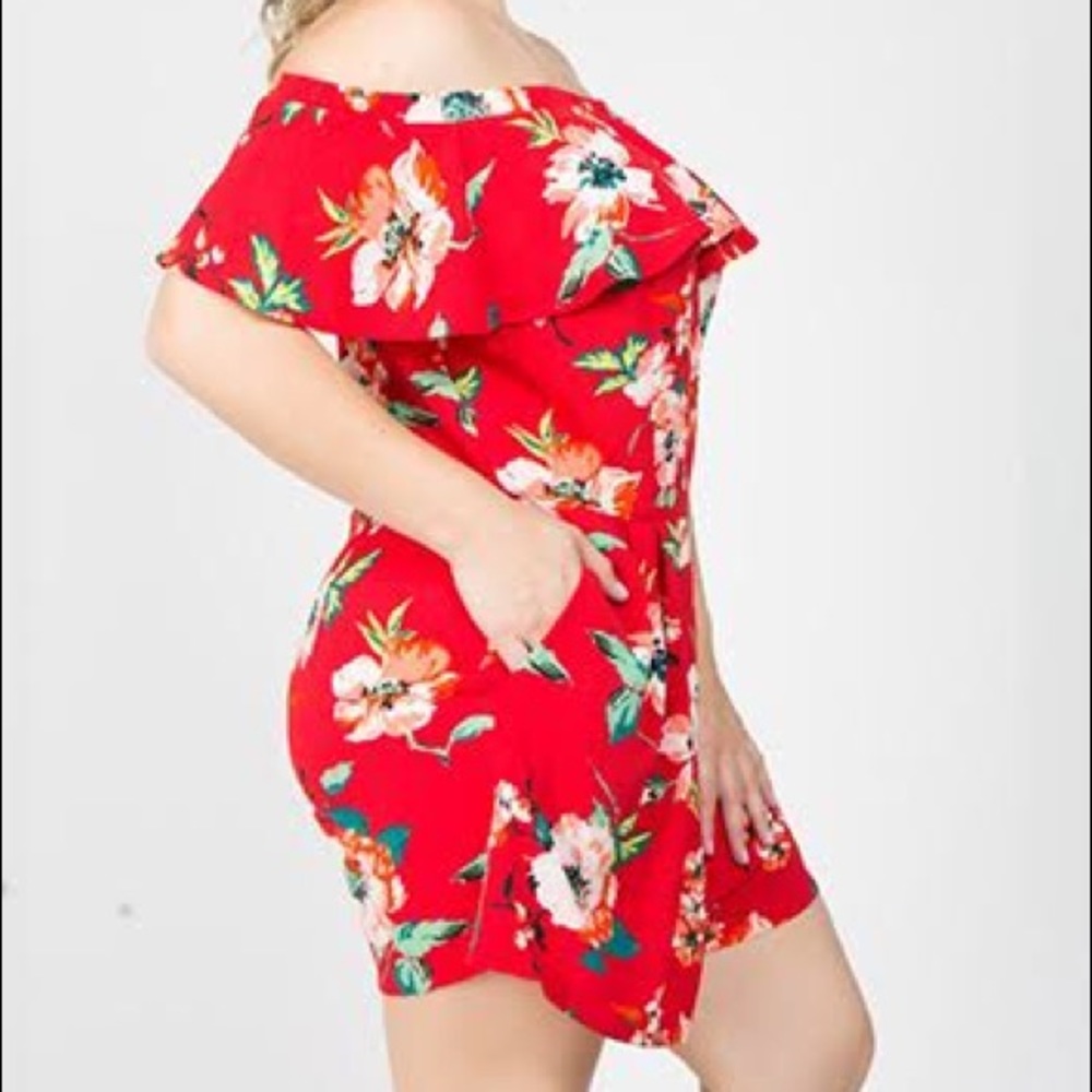 HP β¬οΈ $49 3X Floral Romper - Picture 5 of 7